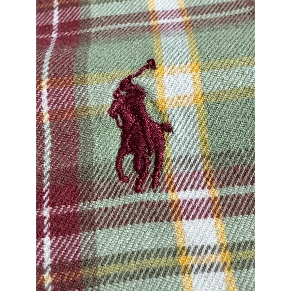 Polo Ralph Lauren Soft Cotton Classic Fit Green Red White Button Down Shirt XL